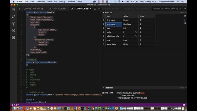 JSON в SQL Server, зачем он нужен и как его применять смотреть онлайн