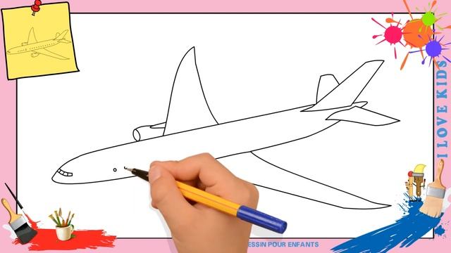 Dessin avion - Comment dessiner un avion FACILEMENT etape par etape pour ENFANTS смотреть онлайн