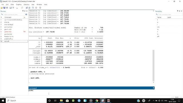 Technical efficiency (frontier) estimation in STATA смотреть онлайн