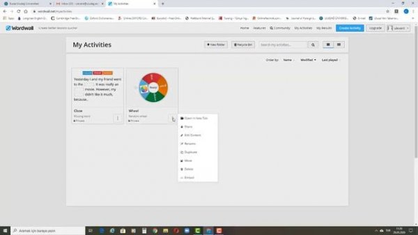 Creating online activities, materials, and printables: wordwall.net