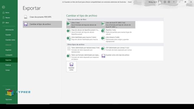 Guardar un libro de Excel para ofrecer compatibilidad con versiones anteriores | Capitulo 2.2 смотреть онлайн