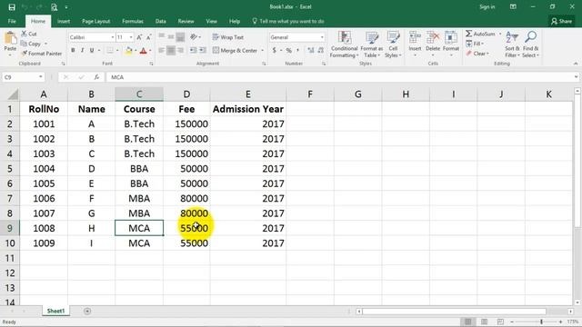 Select Row and Column using Shortcut Key in Excel in Hindi смотреть онлайн