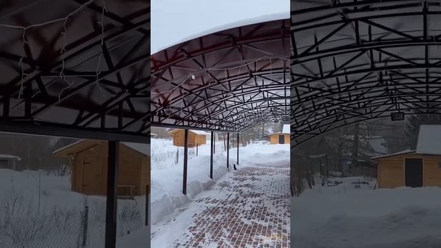 Наши навесы не падают | Навесы из поликарбоната Спецкаркас | Зима 2021-2022