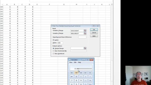 Multiple t-tests in Excel adjusting for Type 1 error смотреть онлайн