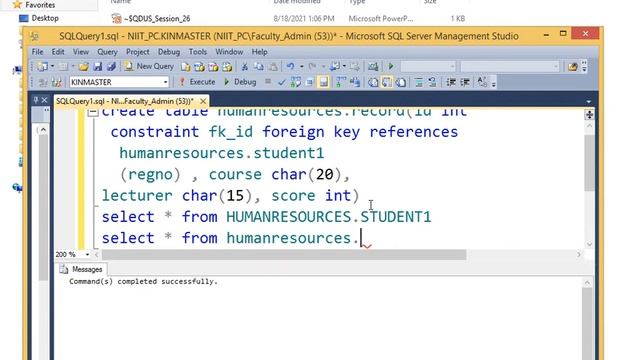 how to create foreign key constraint, how to insert values using GUI, how to use join in a table смотреть онлайн