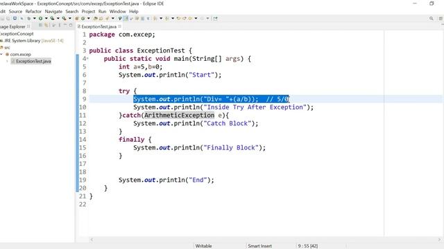 Java Tutorial: Handling Unchecked Exception In Java | try, catch and finally block | part 58 смотреть онлайн