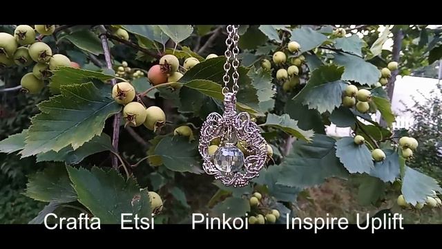 Copper pendant with rock crystal.Gift for a beloved woman.Медная подвеска с горным хрусталем. смотреть онлайн