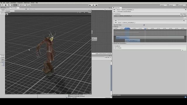 Импорт модели в Unity, настройка Animator Controller и материала, Asset Store