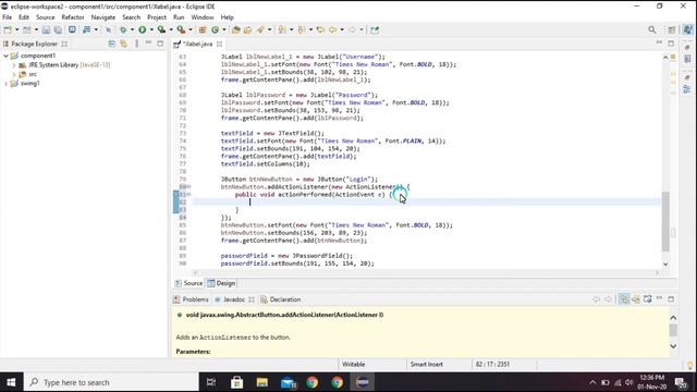 Java Swing : JTextField and JButton Components | Swing Components | Hindi Tutorial смотреть онлайн