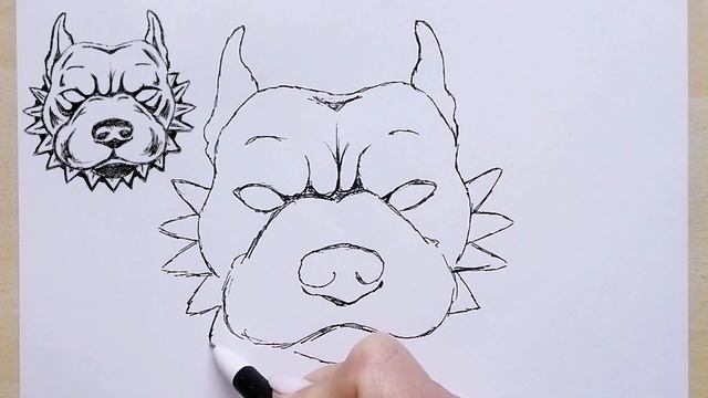 Как нарисовать ПИТБУЛЯ ручкой! смотреть онлайн