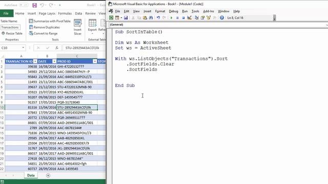 Excel VBA to Sort Column in Table смотреть онлайн