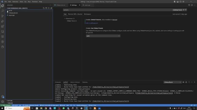 Настройка окружения WSL+cmake+VSCode (2023)
