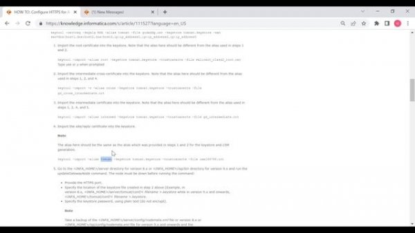 Part 3 - How to Enable HTTPS for the Admin Console URL using CA Signed Certificates in PowerCenter