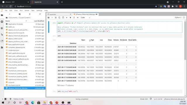 013 yfinance Coding Example смотреть онлайн