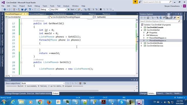 C# App Architecture, ORM, Data Mapper (Repository) with Files, Console, част 5 - Phone DM смотреть онлайн