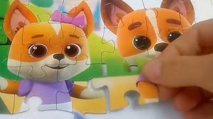 Кошечки - Собачки. Собираем пазл для малышей.