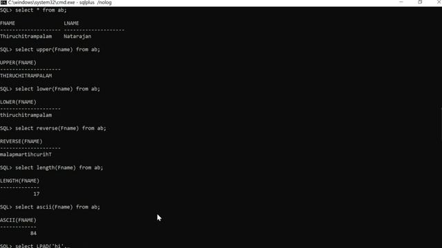 SQL - 29 String Functions(upper/lower/length/reverse/Lpad/Rpad) смотреть онлайн