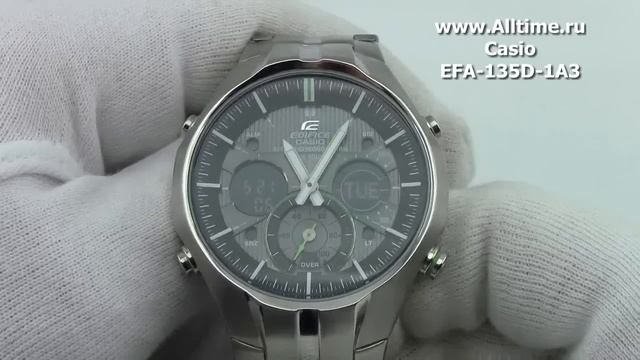 Мужские японские наручные часы Casio Edifice EFA-135D-1A3 смотреть онлайн