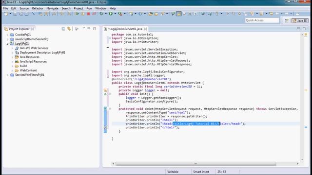 log4j in a web application (01) - quick setup and usage tutorial смотреть онлайн