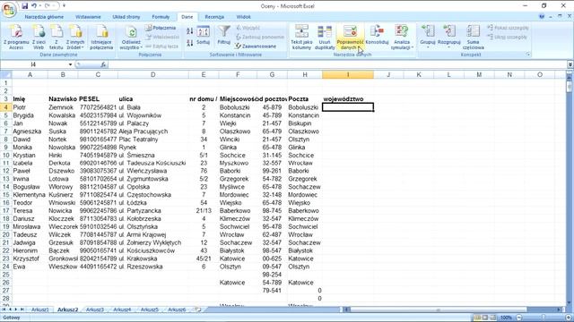 031 MS Excel cz 5 Dane osobowe formatowanie specjalne i listy rozwijalne смотреть онлайн