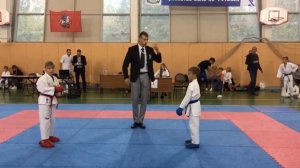 Командные соревнования по каратэ 16.09.18, кумитэ, мальчики 8 лет