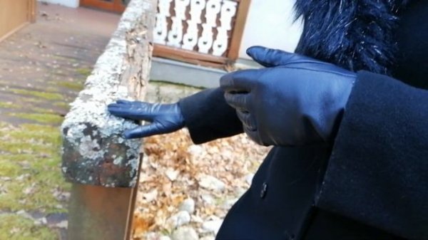 Long, Black, Leather Gloves Walk