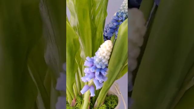 Ландыши и Мускари. Холодный фарфор.