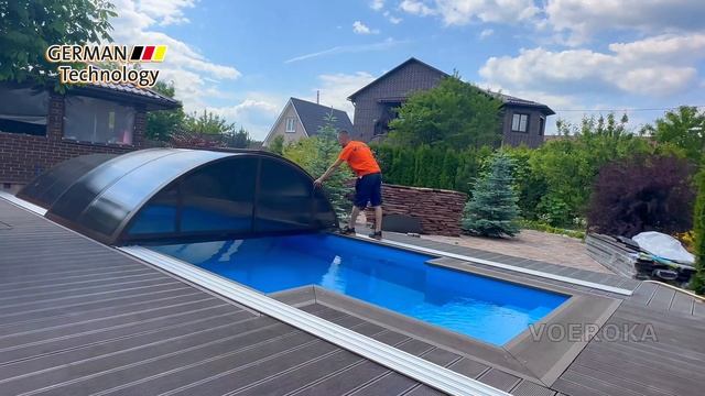 Павильон для бассейна модель TELEDOM Остекление сотовый поликарбонат Цвет БРОНЗА смотреть онлайн