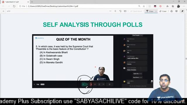 বাংলায় Laxmikanth | Quiz : 10 on 10 : Level 1 | WBPSC | Sabyasachi Saha смотреть онлайн