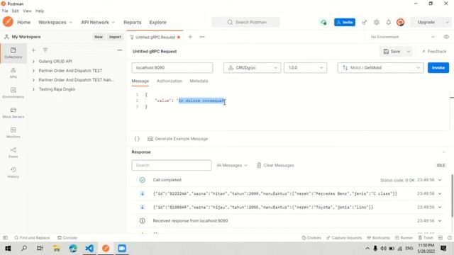 Testing Simpe GRPC CRUD API Menggunakan Postman