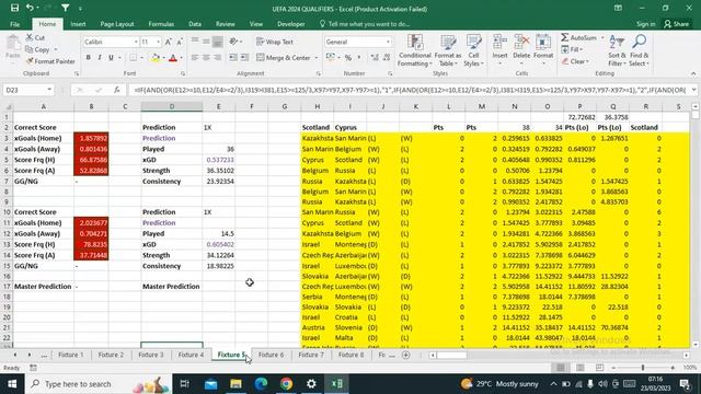 Microsoft Excel 2022/23 Prediction Software | UEFA Euro 2024 Qualifiers Predictions For March 23-25 смотреть онлайн