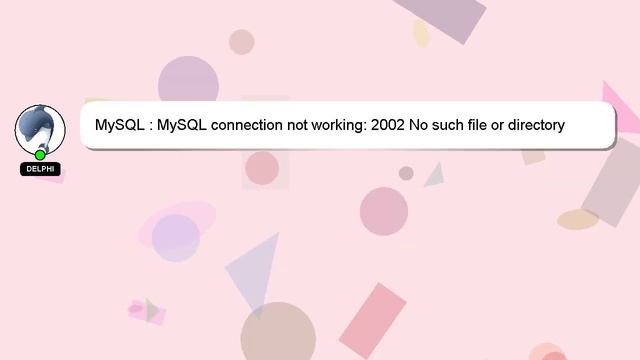 MySQL : MySQL connection not working: 2002 No such file or directory смотреть онлайн