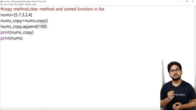Sorted Function, Copy And Clear Method In List In Python | Tutorial 73 смотреть онлайн