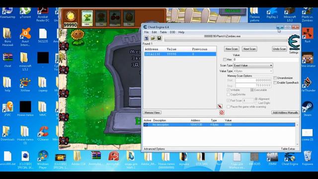 Как взломать солнышки в Plants vs. Zombies через Cheat Engine 6.4 смотреть онлайн