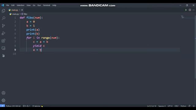 How to make a fibonacci sequence in python using Generators смотреть онлайн