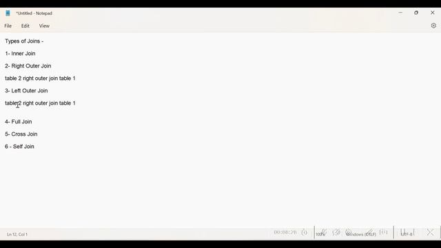 SQL Joins - Inner Join, Right Outer Join, Left Outer Join, Full Outer Join, Cross Join, Self Join смотреть онлайн