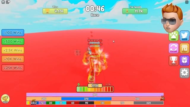 СТАЛ САМЫМ БЫСТРЫМ В МИРЕ ЗА 5 МИНУТ! Mega Race Clicker Roblox смотреть онлайн