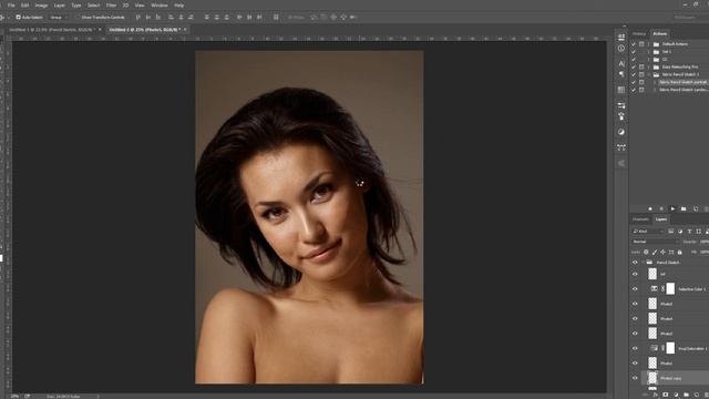 Fabric Pencil Sketch Photoshop Action Tutorial смотреть онлайн