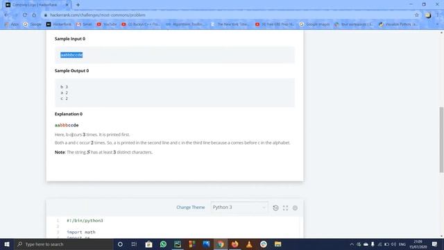 COMPANY LOGO HACKERRANK SOLUTIN IN PYTHON | COLLECTIONS MODULE смотреть онлайн