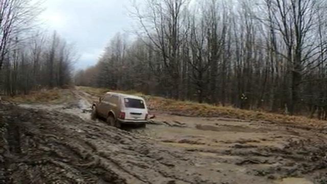 Луаз Нивы УАЗы Toyota LC70 на бездорожье