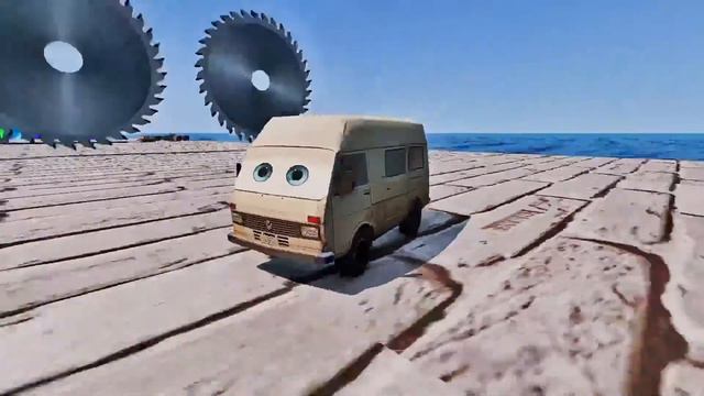 Flatbed Trailer Truck Potholes Transport Car Portal Trap Rescue - Cars vs Speed Bumps - BeamNG.driv смотреть онлайн