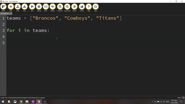 Python - For Loop Tutorial 2 (Display List Items) смотреть онлайн