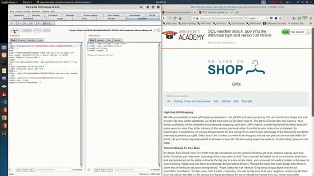 SQL injection attack, querying the database type and version on Oracle | Web Security Academy смотреть онлайн
