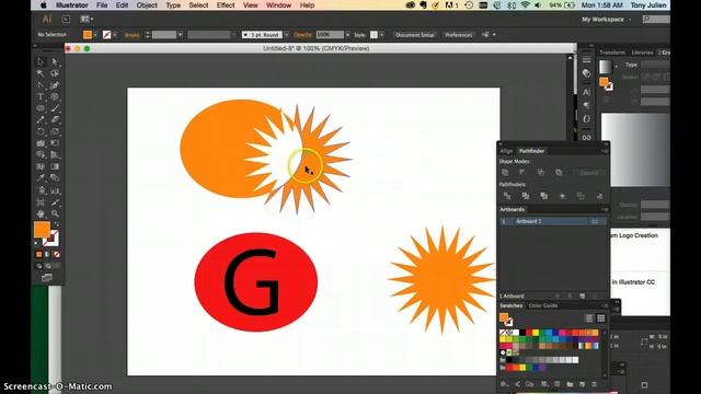 Pathfinder, Masking and Joining Paths in Illustrator смотреть онлайн