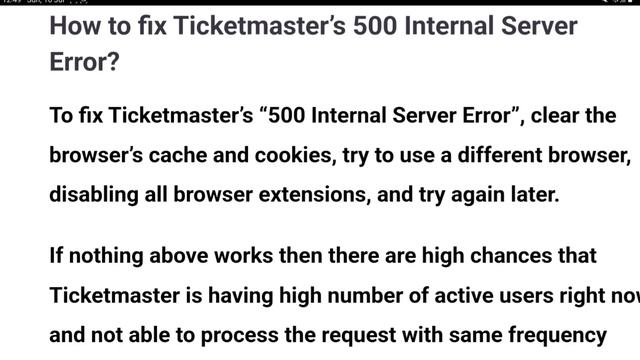 How to Fix Ticketmaster 500 Internal Server Error смотреть онлайн