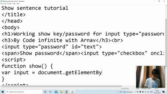 Working show/hide text option on input type passwords in html by writing only 5 lines of JS code смотреть онлайн