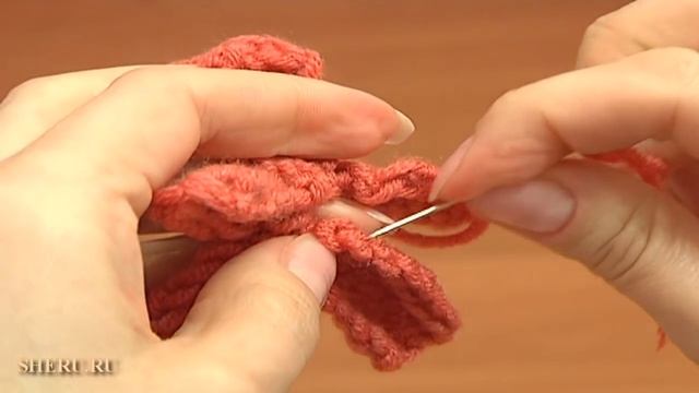 Как связать цветок спицами Урок 20 смотреть онлайн