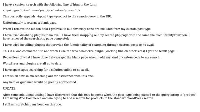 Wordpress: Blank search results on custom search смотреть онлайн