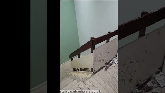 Staircase renovation, new glass balustrade with stainless steel handrail, clamps and post caps смотреть онлайн