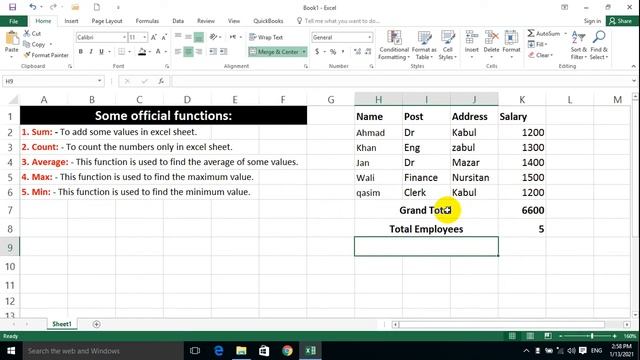Some Official Functions in Microsoft Excel 2016 | Pashto Tutorial смотреть онлайн